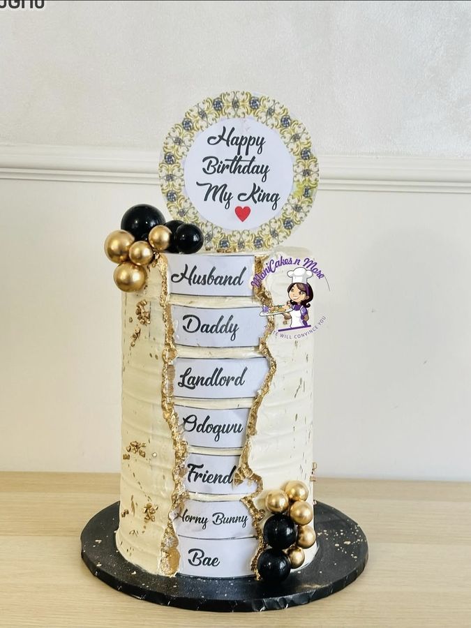 Happy birthday my king tiered word cake